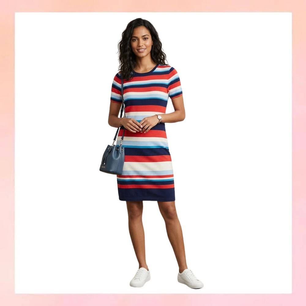Michael Kors Striped Short Sleeve T-Shirt Dress Size Small